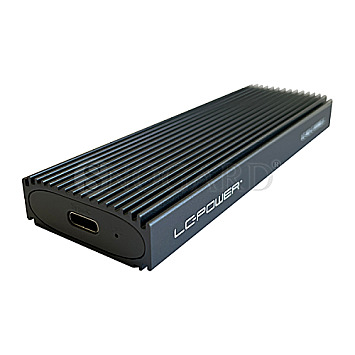 LC-Power LC-M2-C-NVME-3 USB-C 3.2 M.2 PCIe / SATA SSD Case Alu schwarz