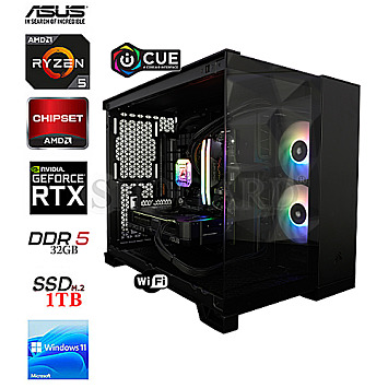 Ultra Gaming Corsair iCue 1 R5-7600X-M2-RTX4070 SUPER WiFi powered by iCUE