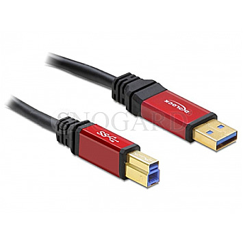 DeLOCK 82759 Premium USB 3.0 Typ-A/B Adapterkabel 5m schwarz/rot