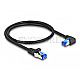 DeLOCK 80221 CAT6a S/FTP Patchkabel 50cm gerade/rechts gewinkelt schwarz