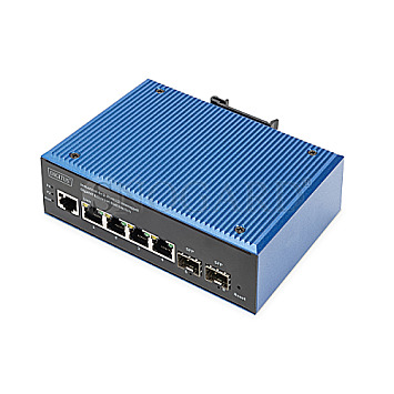 Digitus DN-65 Industrial Railmount Gigabit Managed Switch 4xRJ45 2xSFP PoE+