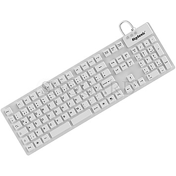 KeySonic KSK-8003 IN Silicon Keyboard IP68 USB white