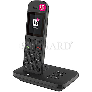 Telekom Sinus A12 DECT Telefon mit Anrufbeantworter schwarz