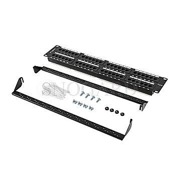 Lanberg PPU6-2048-B 19"Patchpanel 48-Port 2U CAT 6 UTP schwarz