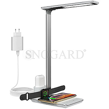 RealPower ChargeAIR All Light LED Schreibtischlampe silber