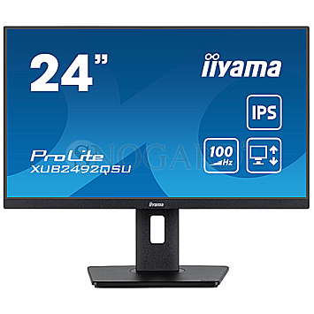 60.5cm (23.8") Iiyama ProLite XUB2492QSU-B1 IPS WQHD 100Hz Pivot Lautsprecher