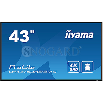 108cm (42.5") Iiyama ProLite LH4375UHS-B1AG IPS UHD 4K Mediaplayer Android WiFi