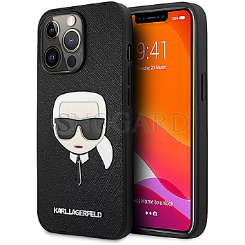Karl Lagerfeld KLHCP13LSAKHBK Saffiano Karl Head Case iPhone 13 Pro Black
