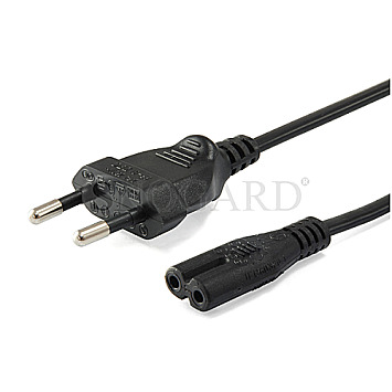 Equip 112161 IEC Stromkabel 2pin -> C7 3m Stecker/Buchse schwarz