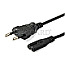 Equip 112161 IEC Stromkabel 2pin -> C7 3m Stecker/Buchse schwarz