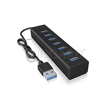 ICY BOX IB-HUB1700-U3 USB-Hub 7-Port 7x USB 3.0 schwarz