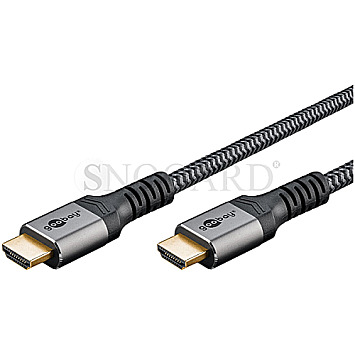 Goobay 64994 Plus High-Speed HDMI Kabel 4K 60Hz mit Ethernet 2m Sharkskin Grey
