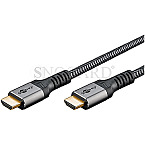 Goobay 64994 Plus High-Speed HDMI Kabel 4K 60Hz mit Ethernet 2m Sharkskin Grey