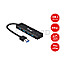 Equip 128959 USB 3.0 4-Port Hub + Adapter USB-C 15cm Kabel schwarz
