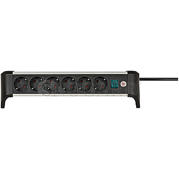 Brennenstuhl 1391040600 Alu Office Line Tischsteckdose 6-fach schwarz/silber