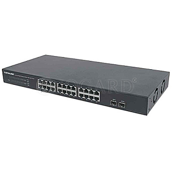 Intellinet 561044 Rackmount Gigabit Ethernet Switch 24 Port 24xRJ45 2xSFP