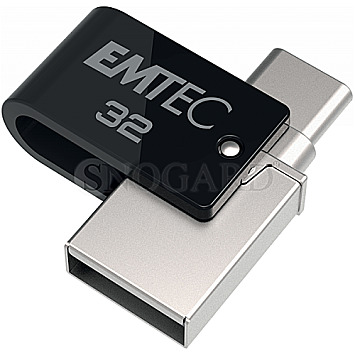 32GB Emtec Mobile & Go USB-A 3.0 / USB-C 3.0 Stick kompakt schwarz/silber