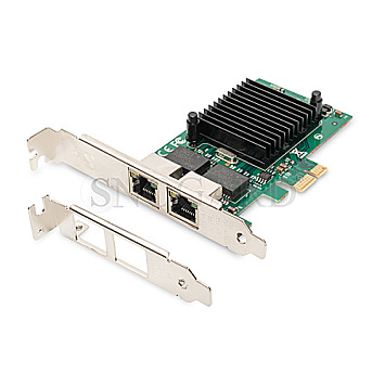 Digitus DN-10132 2-Port LAN-Adapter 2x RJ45 PCIe x1 VLAN Low Profile