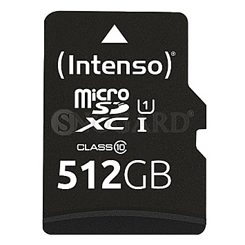 512GB Intenso Premium R45 microSDXC UHS-I U1 Class 10 Kit