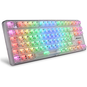 Sharkoon Crystal Shark KTT Kang White V3 Linear USB Gaming Tastatur TKL