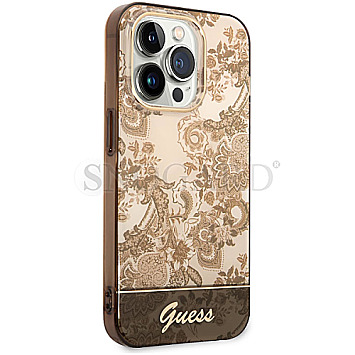 Guess GUHCP14XHGPLHC Hard Cover Porcelain Brown iPhone 14 Pro Max