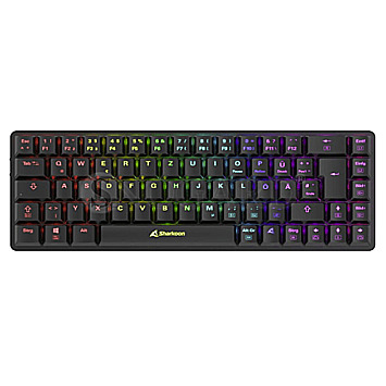 Sharkoon PureWriter W65 Kailh Choc V2 Low Profile Brown 65% QWERTZ USB schwarz