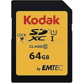 64GB Kodak EKMSD64GXC10K 580X R85/W20 SDXC UHS-I U1 Class 10 schwarz