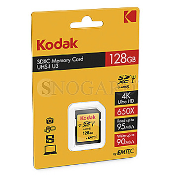 128GB Kodak EKMSD128GXC10HPRK 650X R95/W90 SDXC UHS-I U3 Class 10