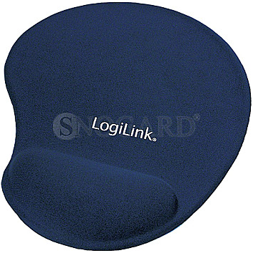 LogiLink ID0027B Mousepad+Silikon Gel Handauflage blau