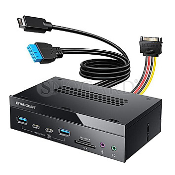 Graugear G-MP03CR-AU Multi Frontblende mit USB Hub + Card-Reader schwarz