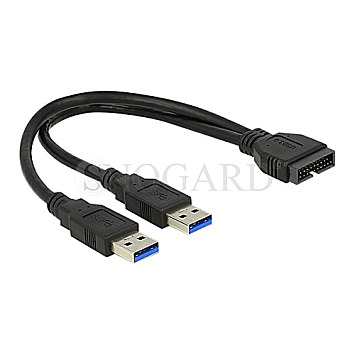 DeLOCK 83910 USB-Kabel 19pol. intern auf extern 25cm schwarz