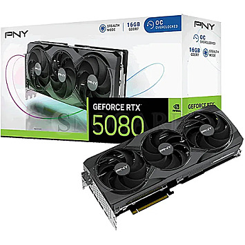 16GB PNY VCG508016TFXPB1-O GeForce RTX5080 Overclocked Triple Fan