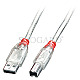 Lindy 41750 USB 2.0 Kabel Typ A/B 20cm transparent
