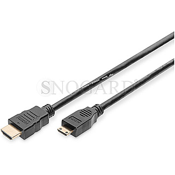 Digitus AK-330106-020-S High Speed Mini HDMI / HDMI Anschlusskabel 2m schwarz