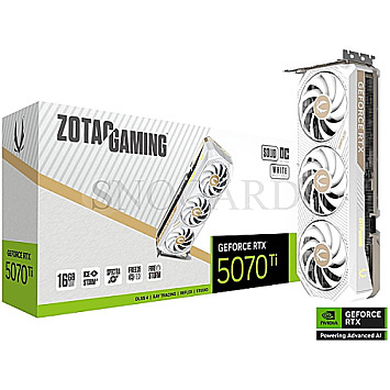 16GB Zotac ZT-B50710Q2-10P Gaming GeForce RTX5070Ti Solid Core OC White Edition