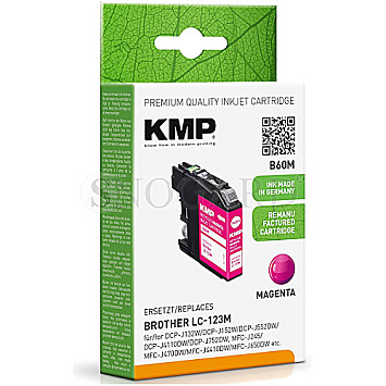 KMP B60M Brother LC-123M Tinte 600 Seiten magenta