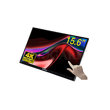 39.6cm (15.6") Verbatim 32238 PMT-15-4K IPS Touch 4K UHD HDR10 HDMI USB-C