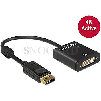 DeLOCK 62599 DisplayPort 1.2 Stecker / DVI Buchse Adapterkabel 4K aktiv schwarz