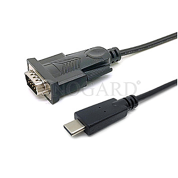Equip 133392 USB-C auf seriell Adapterkabel 1.5m schwarz