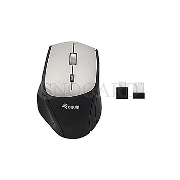 Equip 245115 Wireless Optical Mouse Dual Adapter USB-C+A schwarz