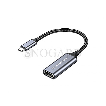 Conceptronic ABBY09G USB-C zu HDMI Adapter Aluminium grau