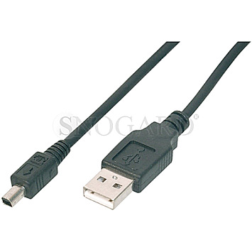 Digitus USB 2.0 Typ-A Stecker auf Mini USB Typ-B Stecker 4pol 1.8m schwarz