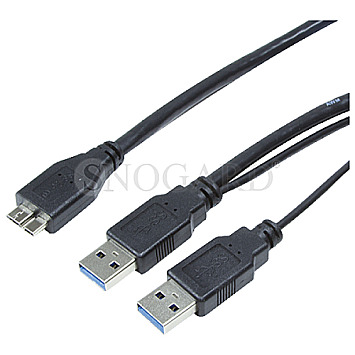 LogiLink CU0074 USB 3.0 Y-Kabel 2x Buchse A auf Stecker A 3m schwarz