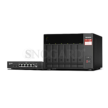 QNAP TS-673A-SW5T Turbo Station AMD NAS Server 6-Bay + 5-Port Switch 2.5G