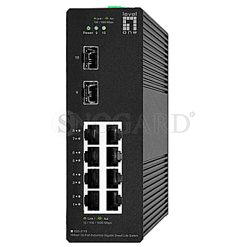 LevelOne IGS Hilbert Industrial Railmount Gigabit Smart Switch 8xRJ45 2xSFP