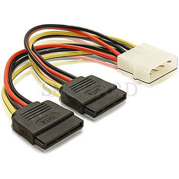 DeLOCK 60102 Power SATA HDD 2x zu 4pin Molex Adapter 11cm