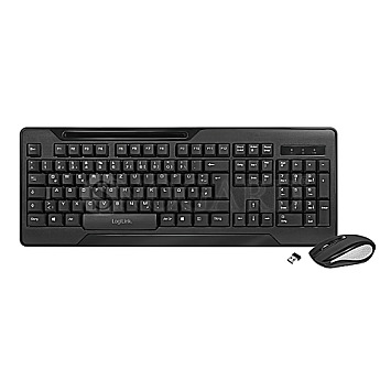 LogiLink ID0194 2.4GHz Funk Tastatur & Maus Combo Set QWERTZ schwarz