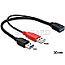 DeLOCK 83176 USB Y-Kabel USB 3.0 A Buchse auf USB 3.0+USB 2.0 30cm schwarz