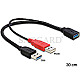 DeLOCK 83176 USB Y-Kabel USB 3.0 A Buchse auf USB 3.0+USB 2.0 30cm schwarz