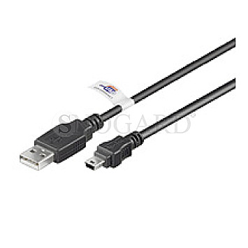Goobay 93902 USB 2.0 Typ-A Stecker/USB 2.0 Typ-B Mini 5pin Stecker 1.8m schwarz